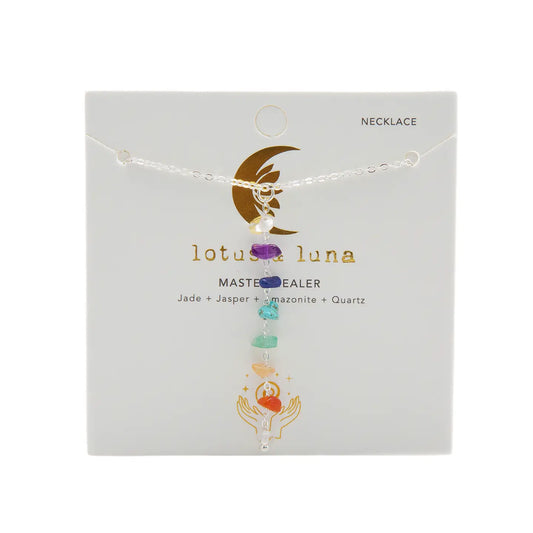 7 Chakras Healing Necklace - Silver