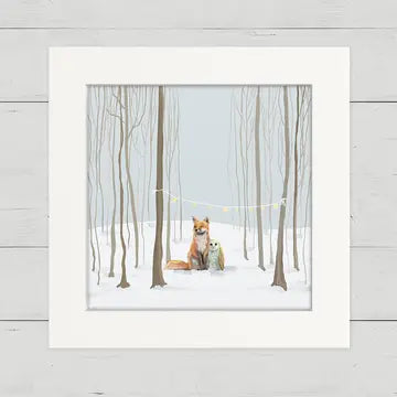 Hygge Forest Scene Fox & Owl Mini Canvas