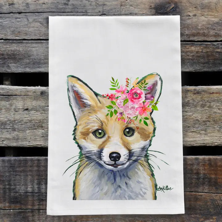 Fox Tea Towel Wildflowers