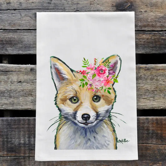 Fox Tea Towel Wildflowers