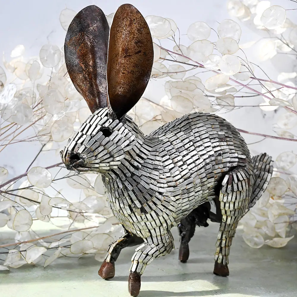 Hopping Rabbit Recycled Metal