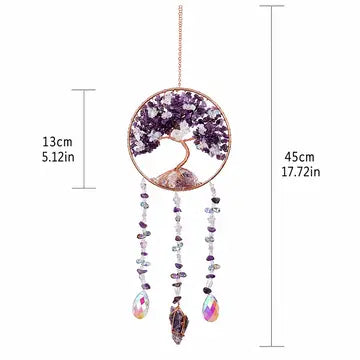 Blooming Tree of Life Amethyst Crystal Suncatcher