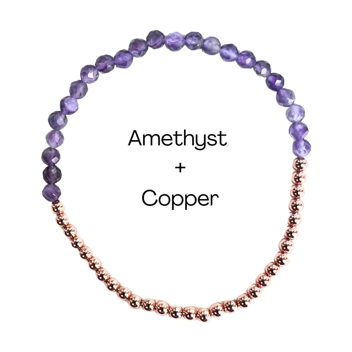 Dainty Copper Bead Gemstone Bracelet