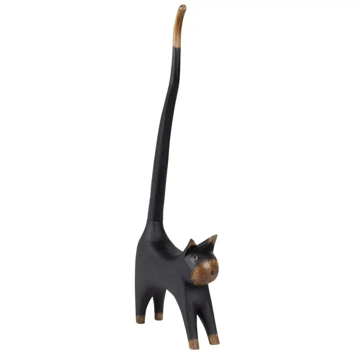 Standing Wood Black Cat 22"