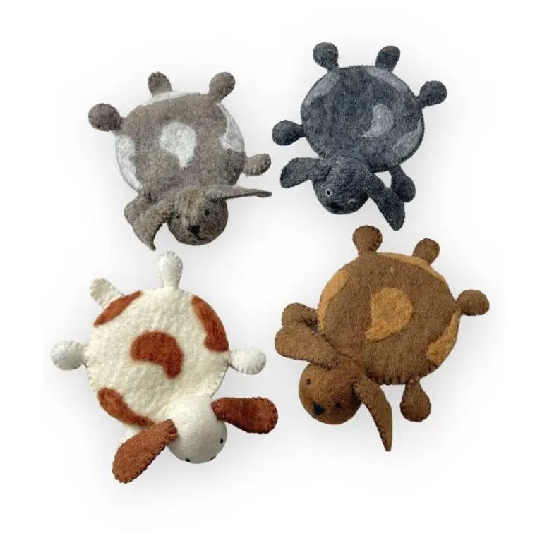Felted Wool Dog Coasters Set of 4