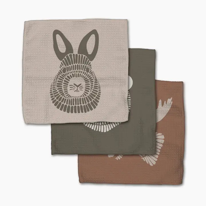 Geometry Dishcloth Pack: Forest Animals