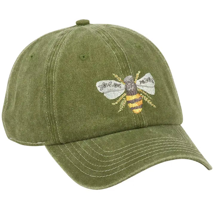 Bee Kind Bee Baseball Hat Green