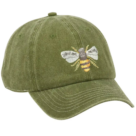 Bee Kind Bee Baseball Hat Green