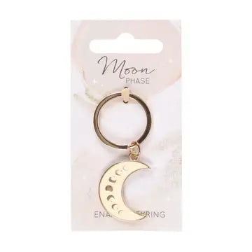 Moon Phase Crescent Enamel Keyring