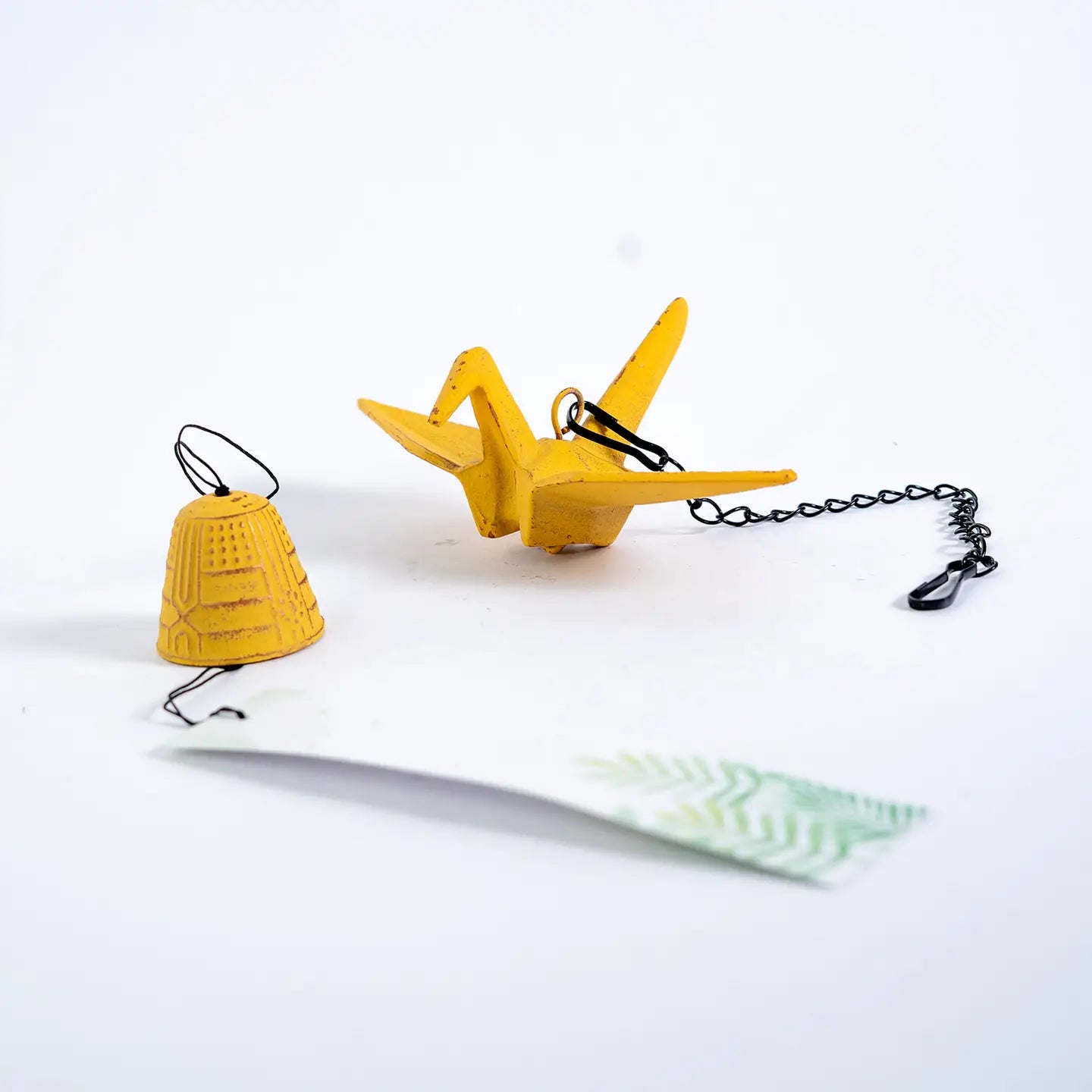 Origami Crane Furin Bell Cast Iron Windchime