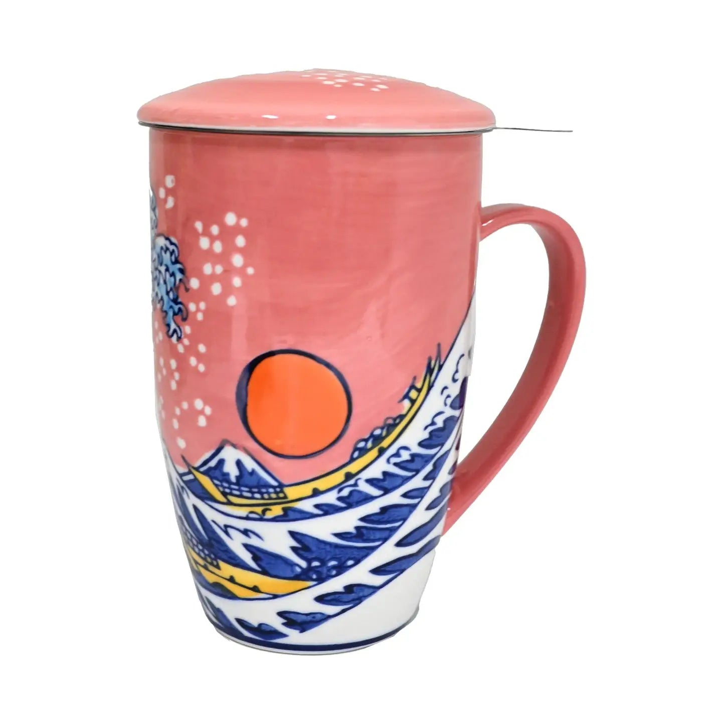 Tea Infuser Mug 15oz Sunset Wave
