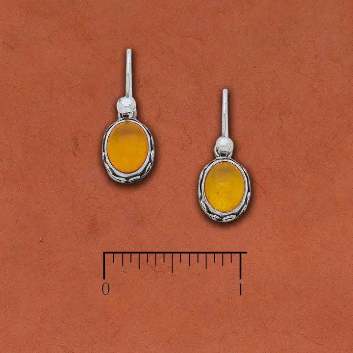 Oval Amber Earrings L469