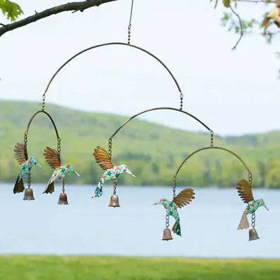 Multicolor Floral Hummingbird Mobile