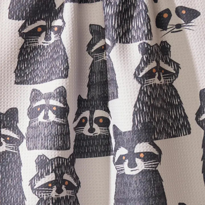 Geometry Tea Towel: Banditbunch Raccoon