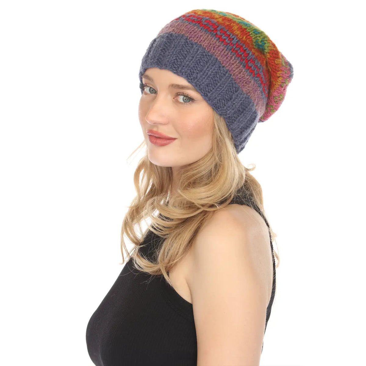 Fair Isle Slouchy Beanie