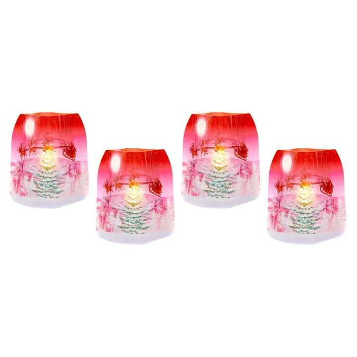 Sleighingit Christmas Santa & Reindeer Expandable Luminaries 4pk