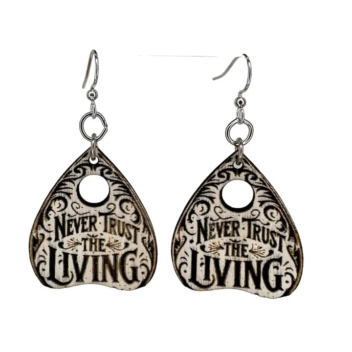 Wooden Earrings - Ouija Planchette