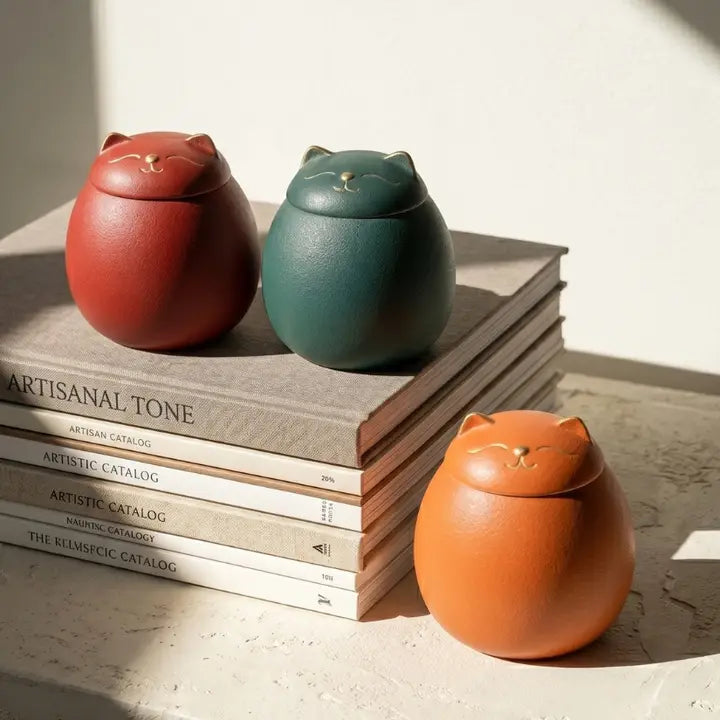 Lucky Cat Ceramic Tea Canister