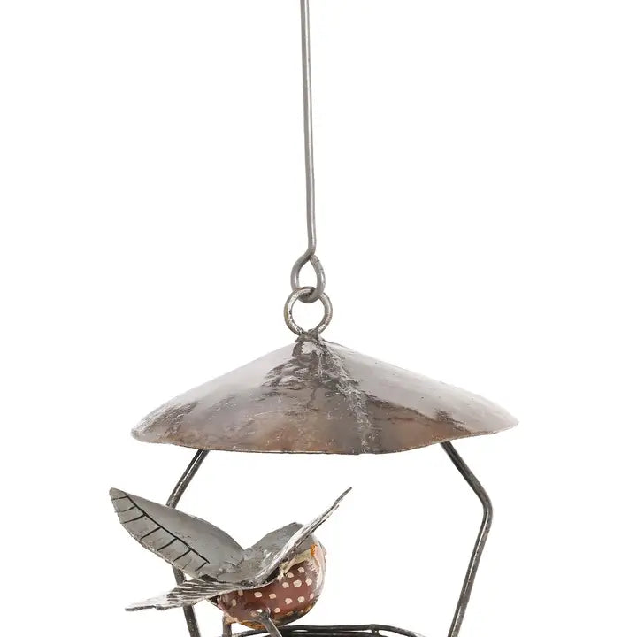 Recycled Metal Hanging Bird Nest Sculpture