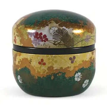 Tea Leaves Container 3.5oz Floral Green