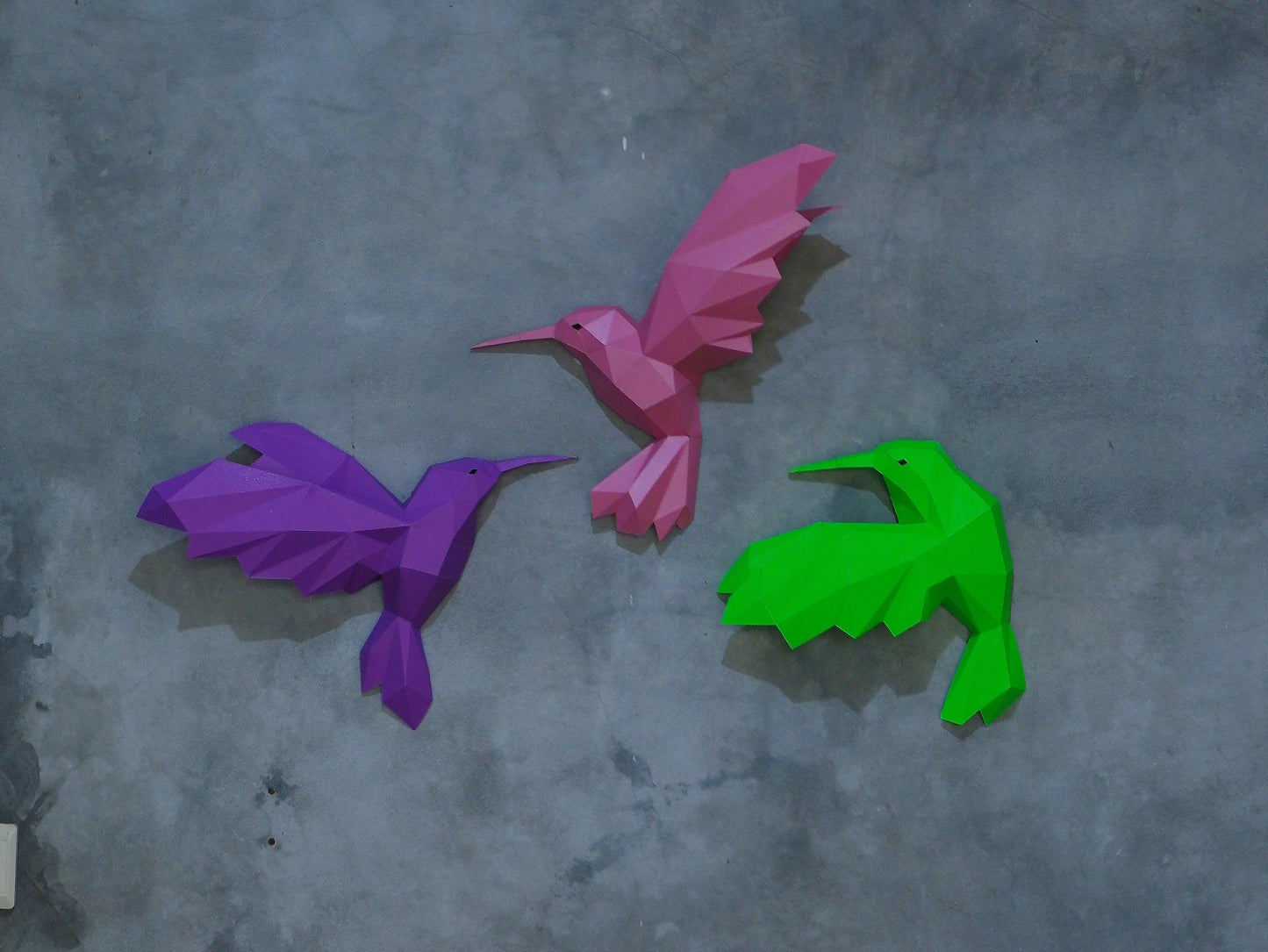 Papercraft Hummingbirds Wall Art 3D Origami