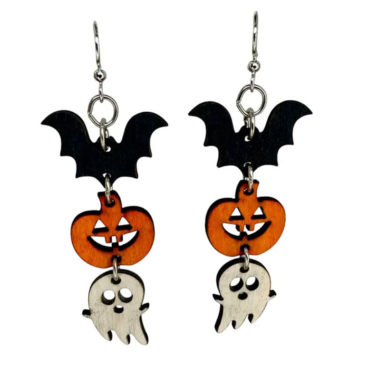 Wooden Earrings - Halloween Classic