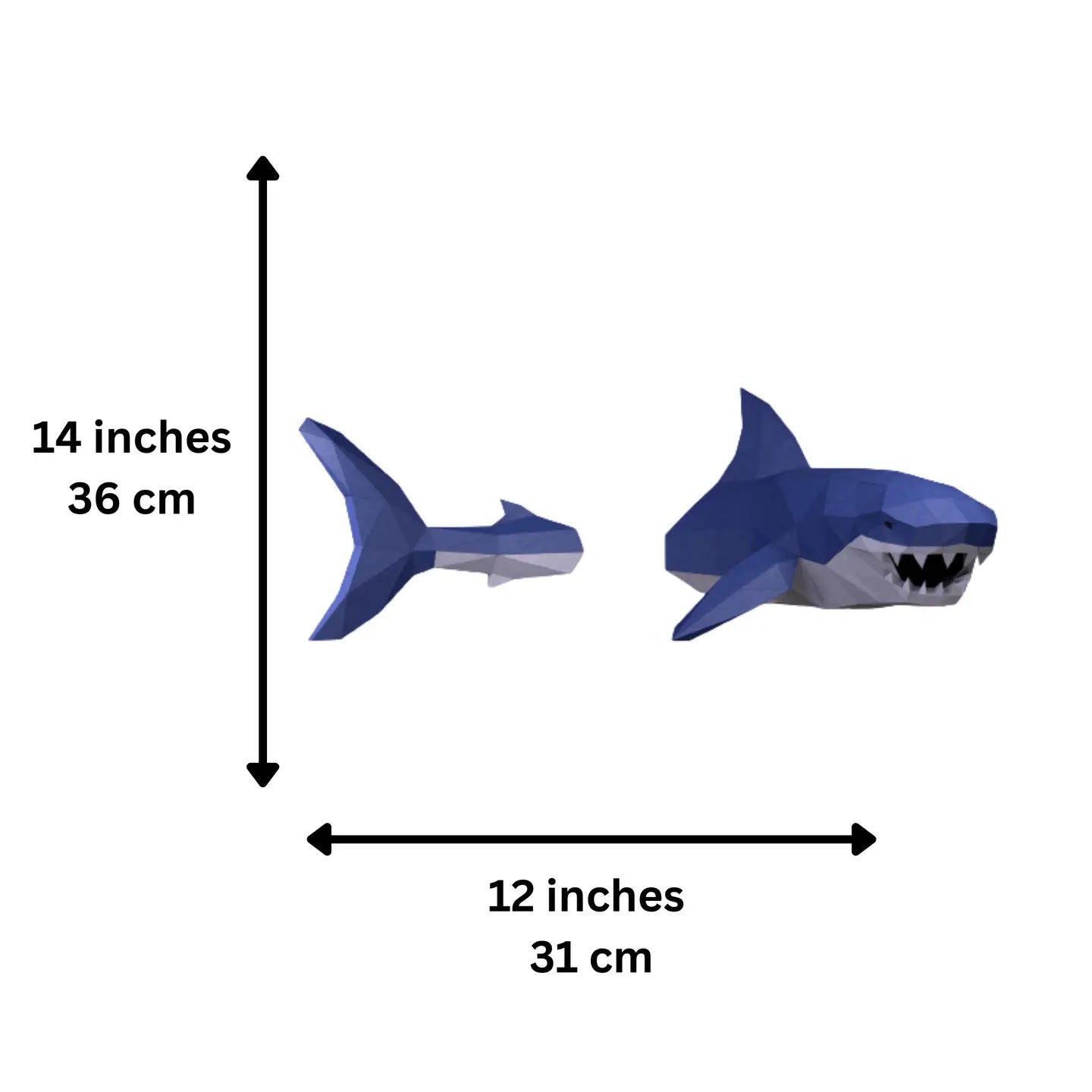 Papercraft Shark Wall Art 3D Origami
