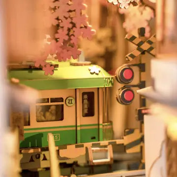 DIY Miniature Book Nook Kit: Sakura Densya