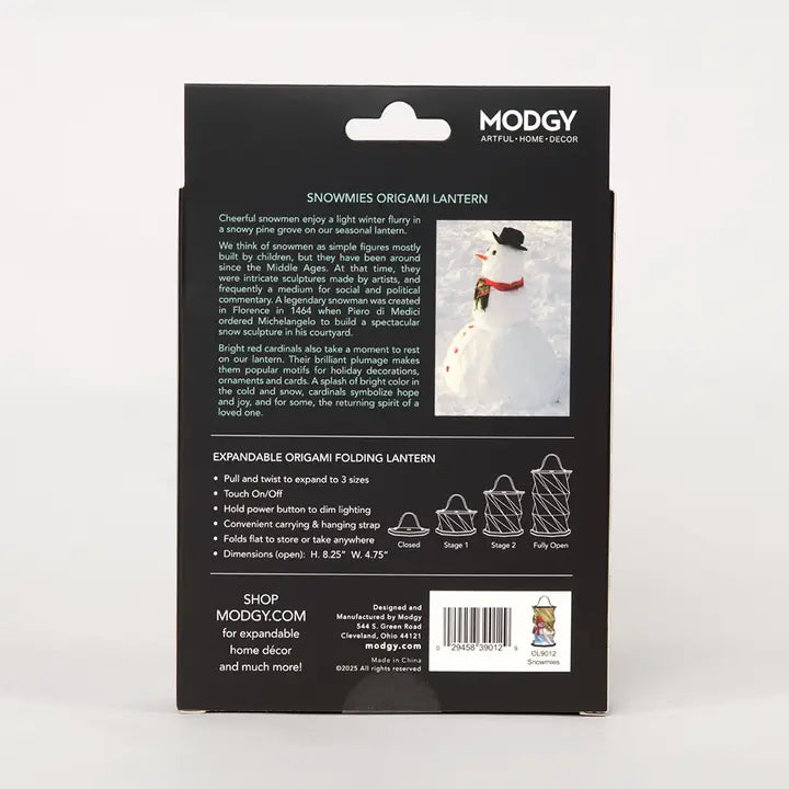 Snowman Origami Lantern