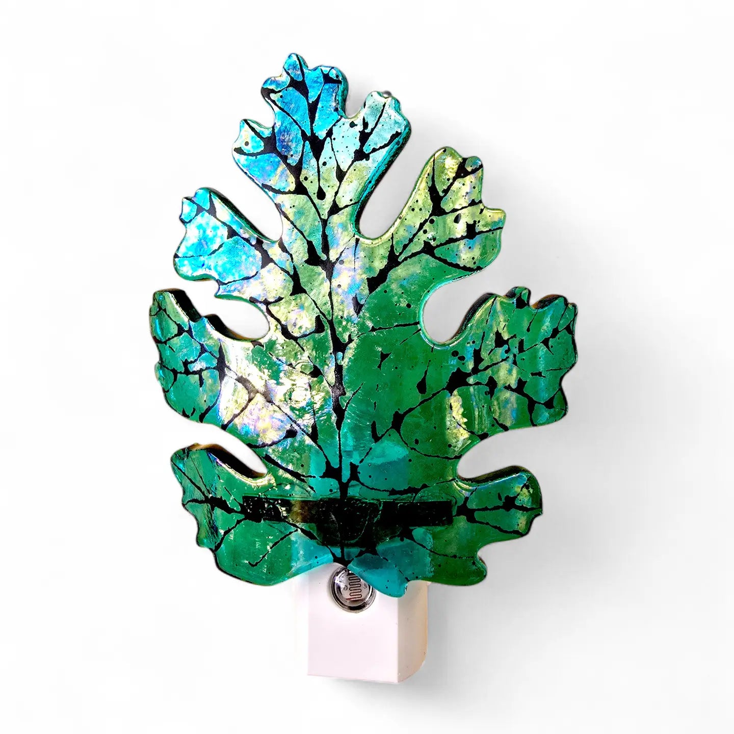 Glass Oak Leaf Night Light