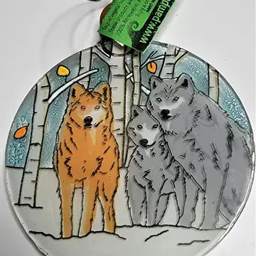 Glass Ornament -Wolf Pack