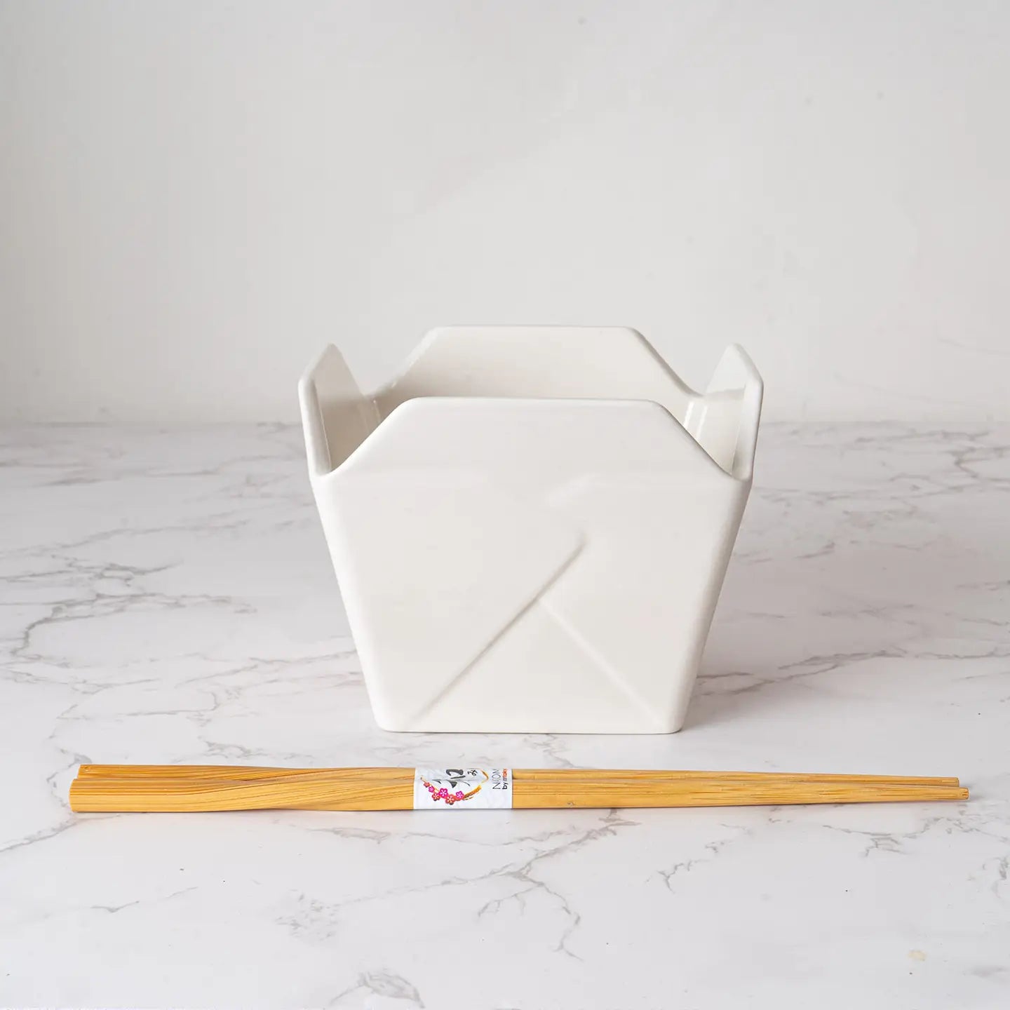 Thank You Pagoda Takeout Box Bowl with Chopsticks