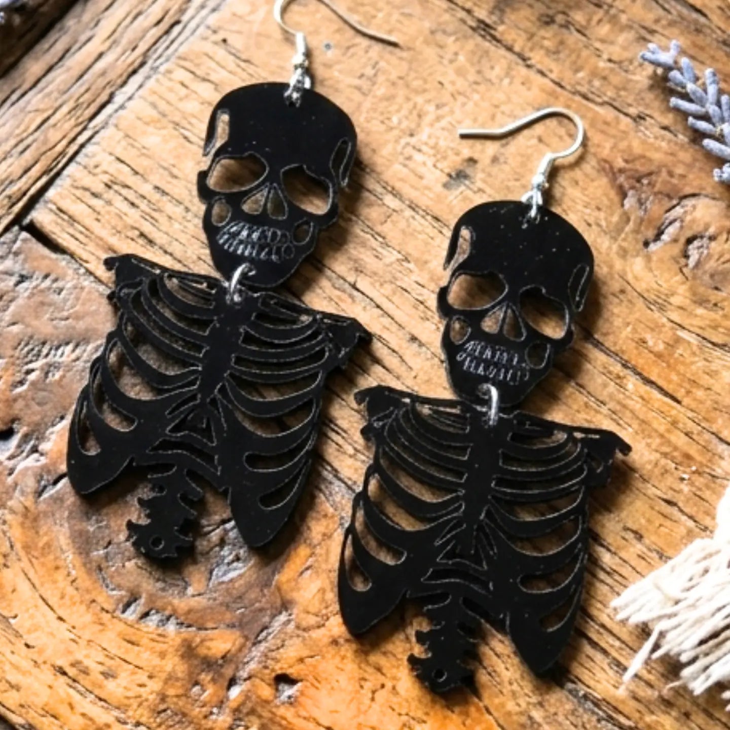 Bone-Chillingly Chic: Acrylic Rib Cage Dangle Earrings