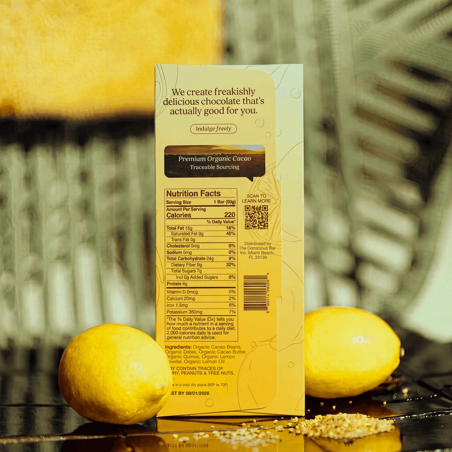 Date Sweetened Dark Chocolate Bar Lemon Pop