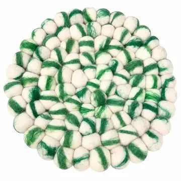 Felt Trivet Spearmint Green & White