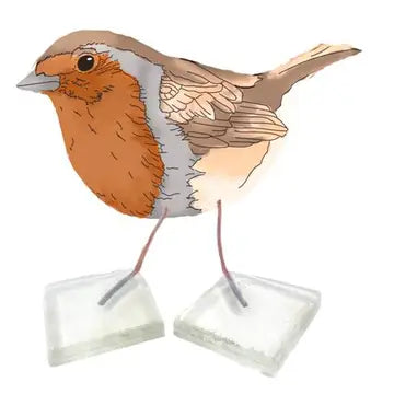 Glass Robin Figure