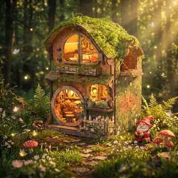 DIY Book Nook Kit Woodland Daisy Cabin