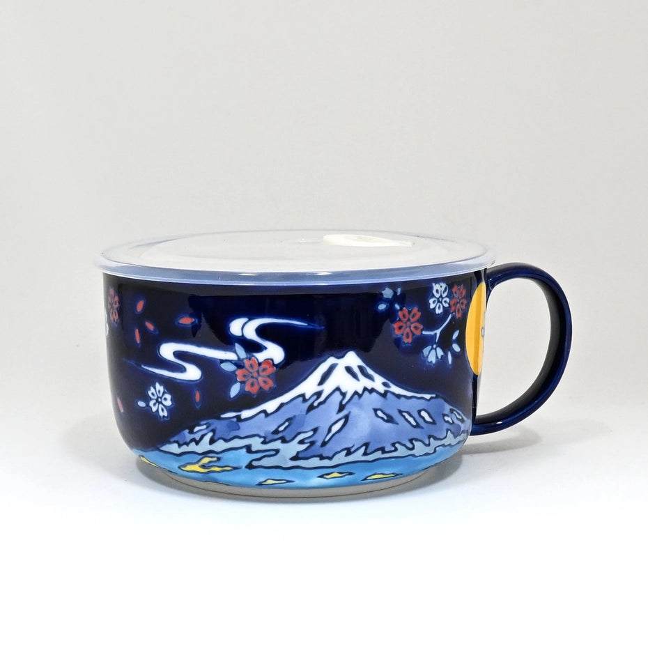 Fuji Mountain Microwavable Bowl With Handle