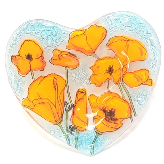 Heart Shape Dish -Poppy