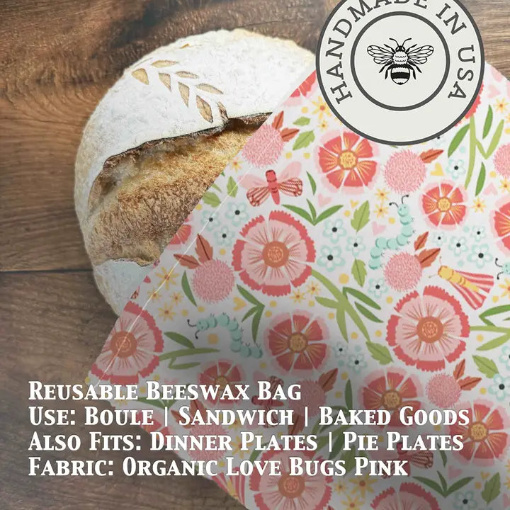 Bread Bag Beeswaxed Organic Cotton