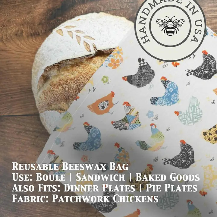 Bread Bag Beeswaxed Organic Cotton