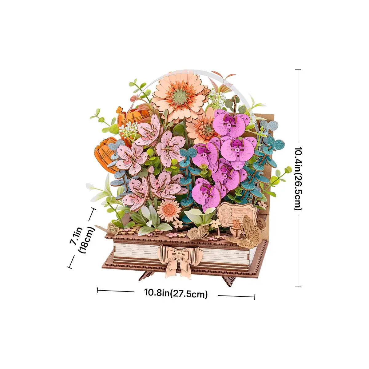 DIY Wooden Blooming Book Flower Bouquet 3D Puzzle