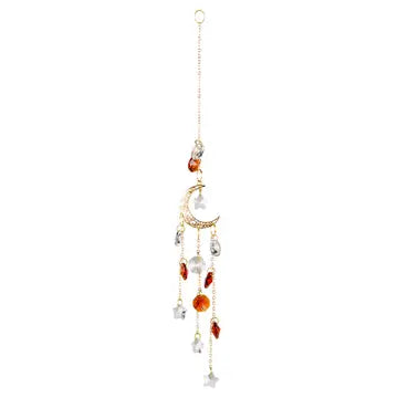 Moon with Amber Crystal Suncatcher