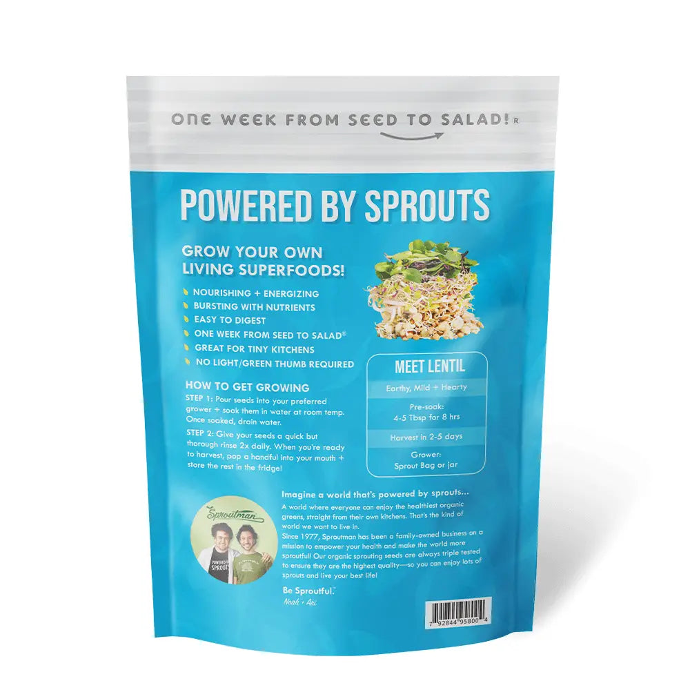 Organic Lentil Sprouting Seeds