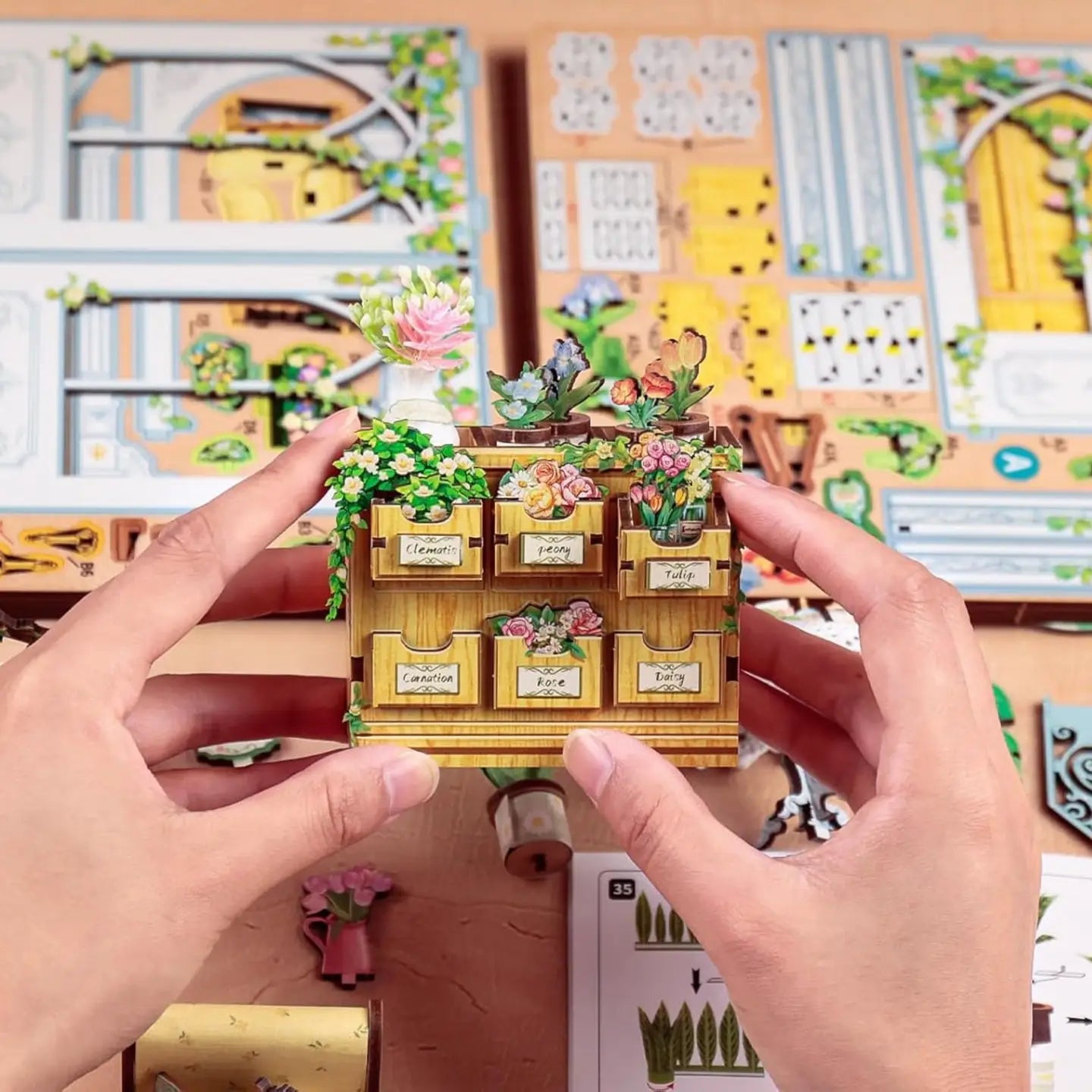 DIY Miniature House Kit:  Windsor Flower House