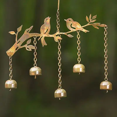 Flamed Birds with Bells Wind Chime