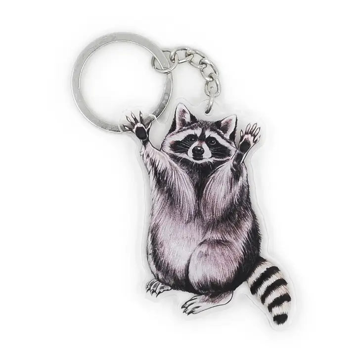 Raccoon Double Sided Acrylic Keychain