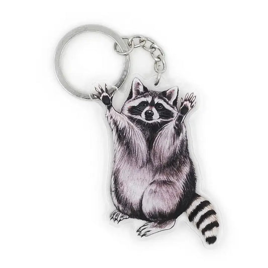 Raccoon Double Sided Acrylic Keychain