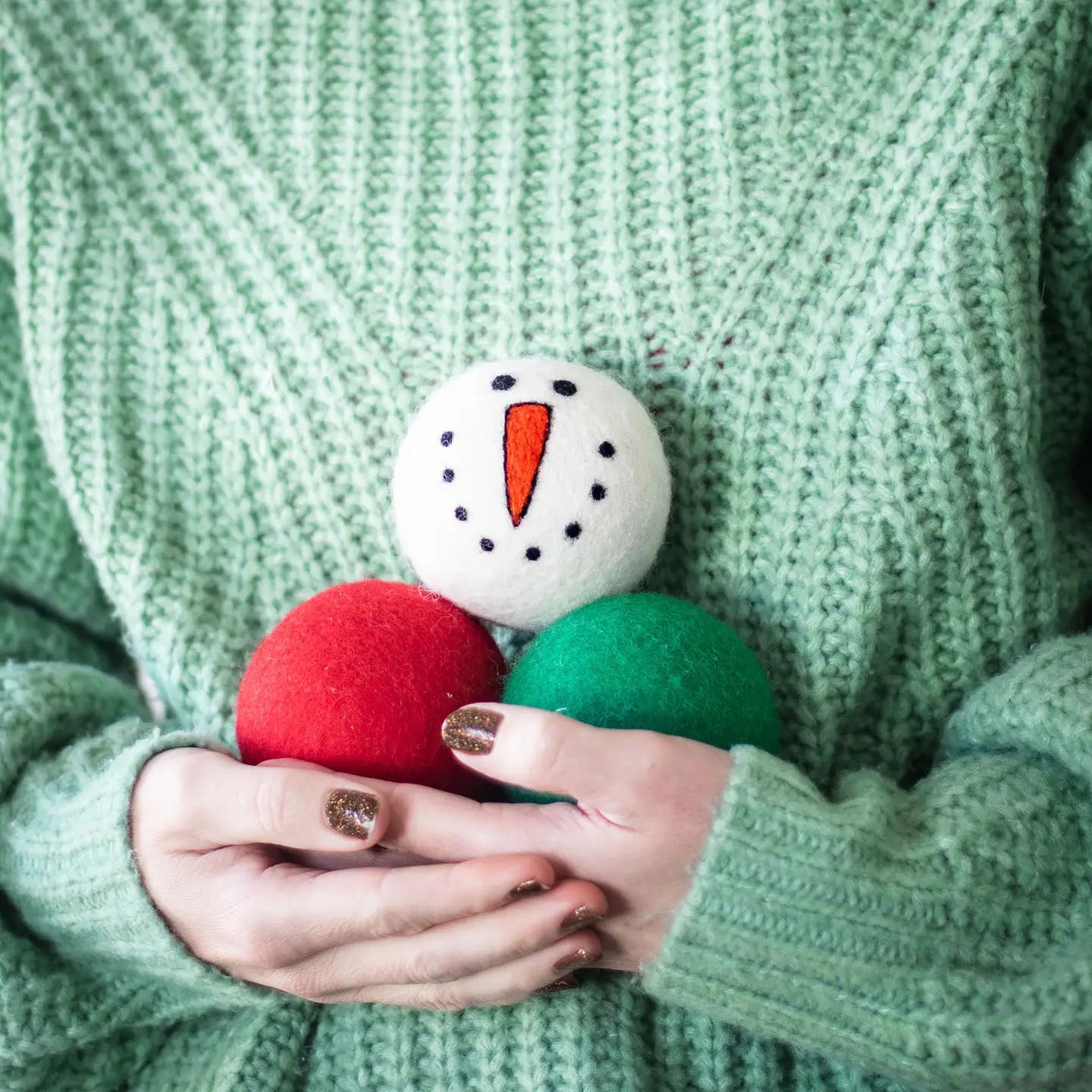 Snowman Red Dryer Ball Set/3