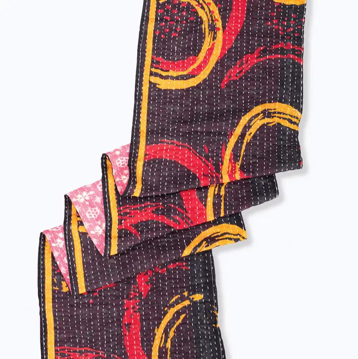 Black Kantha Table Runner